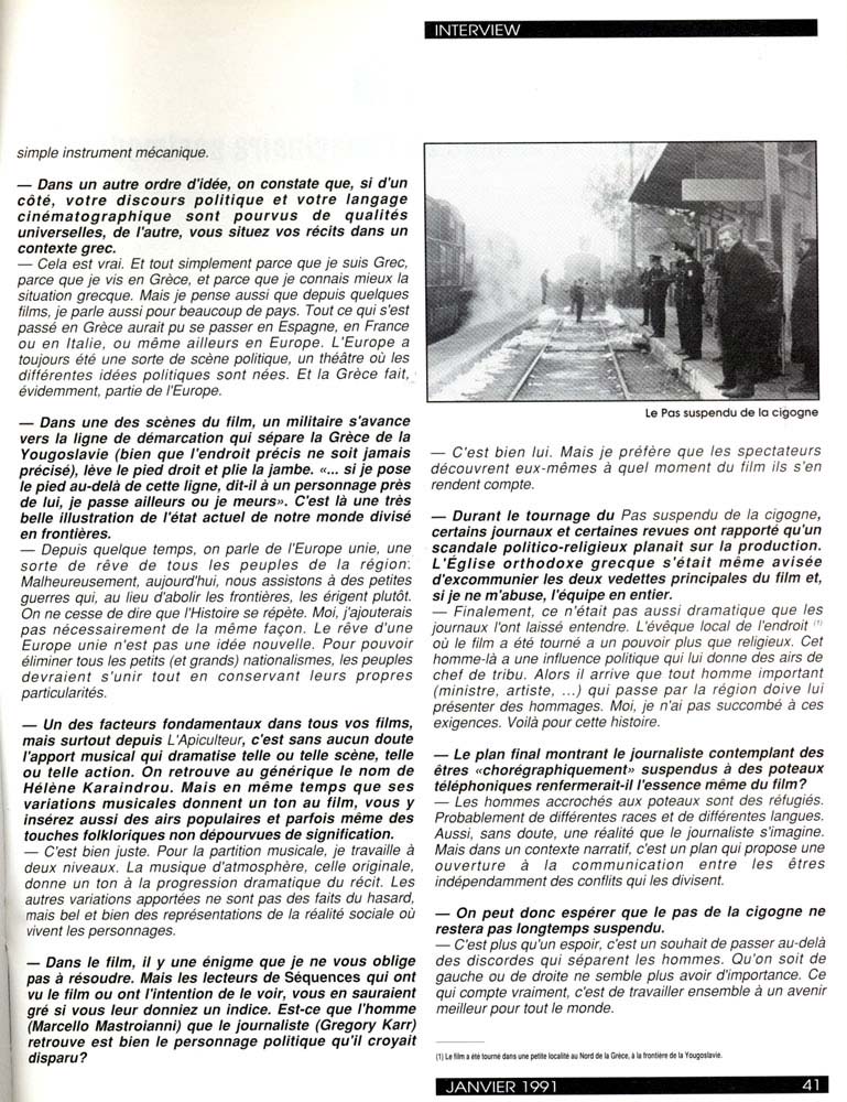 Interview,&nbsp;Janvier&nbsp;1991