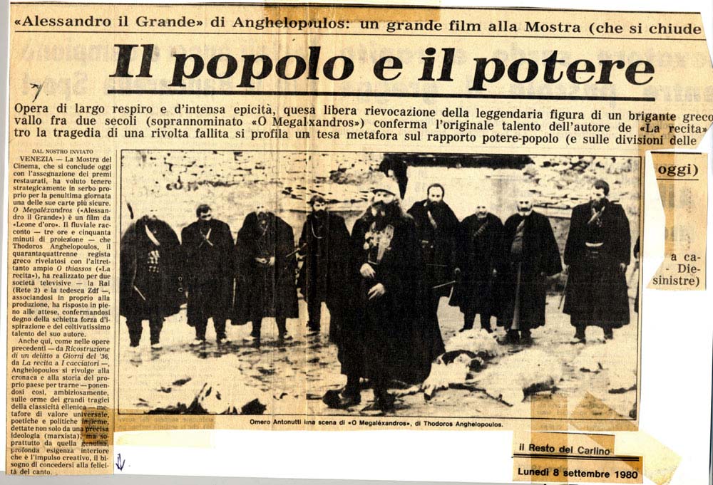 Dario Zanelli, « Il popolo e il potere», Lunedi 8 settembre 1980