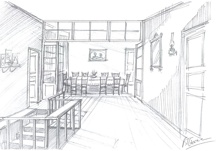 Μακέτα&nbsp;του&nbsp;Γιώργου&nbsp;Πάτσα&nbsp;για&nbsp;το&nbsp;καφενείο&nbsp;του&nbsp;προσφυγικού&nbsp;οικισμού&nbsp;στο&nbsp;Λιμάνι&nbsp;της&nbsp;Θεσσαλονίκης&nbsp;