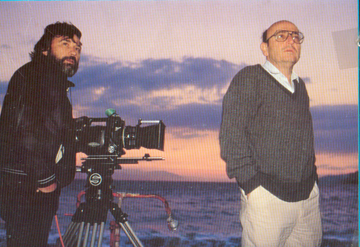 Theo&nbsp;Angelopoulos&nbsp;und&nbsp;Yorgos&nbsp;Arvanitis&nbsp;während&nbsp;Dreharbeiten&nbsp;zum&nbsp;Film&nbsp;«Der&nbsp;Bienenzüchter».