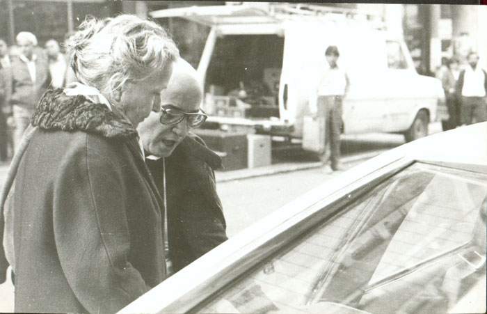 &nbsp;Theo&nbsp;Angelopoulos&nbsp;und&nbsp;Dora&nbsp;Volanaki&nbsp;während&nbsp;Dreharbeiten&nbsp;zum&nbsp;Film&nbsp;«Der&nbsp;Blick&nbsp;des&nbsp;Odysseus»,&nbsp;1994.