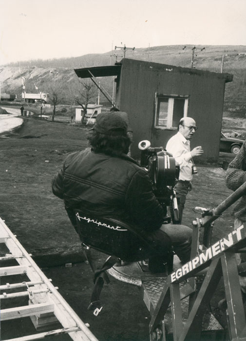 Theo&nbsp;Angelopoulos&nbsp;und&nbsp;Yorgos&nbsp;Arvanitis&nbsp;während&nbsp;Dreharbeiten